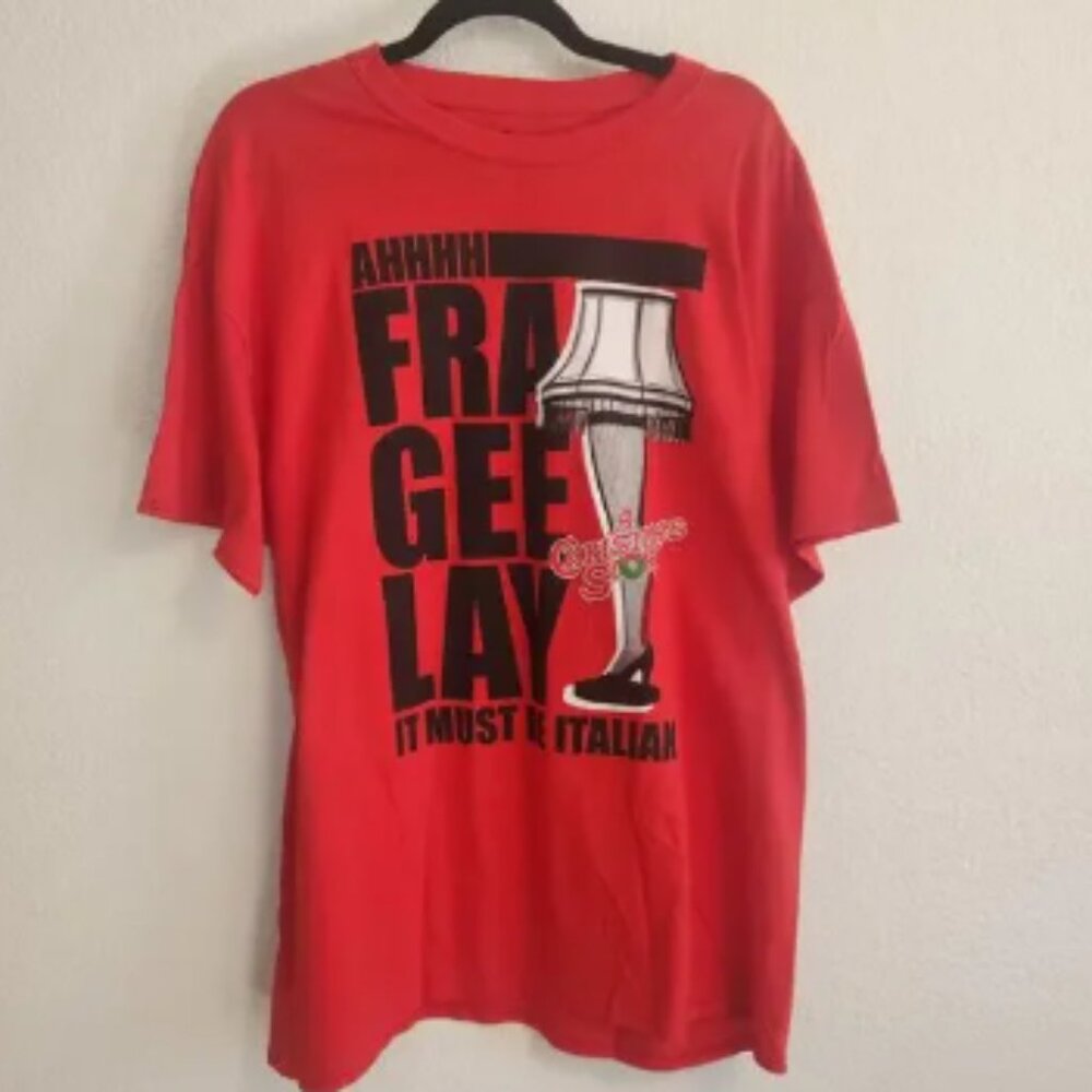 A Christmas Story Men's Size Small Red Frageelay Lamp T-shirt Movie X-mas New‎